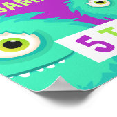 Niedliches Kleines Monster Lila Poster (Ecke)