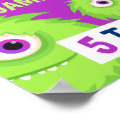 Niedliches Kleines Monster Lila Poster (Ecke)