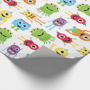 Niedliches kleines Monster-Muster Geschenkpapier