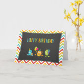 Niedliches Kleines Monster Rainbow Happy Birthday Karte (Gelbe Blume)