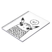 Niedliches Kleines Monster Schwarz und Weiß Illust Notizblock (Linke Seite)