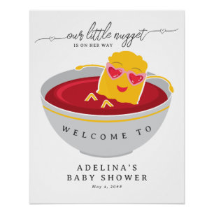 Niedliches kleines Nugget Mädchen Babydusche Begrü Poster