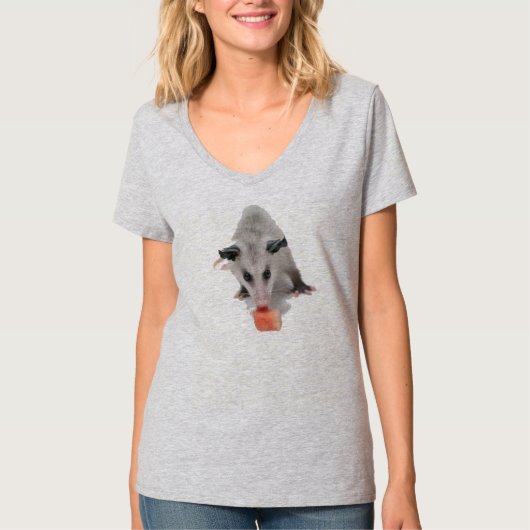 Niedliches kleines Opossum, das Wassermelone isst T-Shirt (Vorderseite)