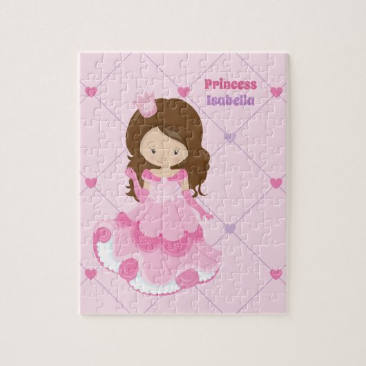 Niedliches kleines Princess Girl Custom Pink Puzzle (Vertikal)