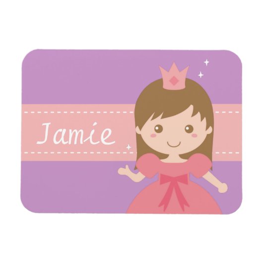 Niedliches kleines Princess Girl Personalisiert Ma Magnet (Horizontal)