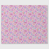 Niedliches kleines Princess Pink Nahtloses Muster Geschenkpapier (Flach)