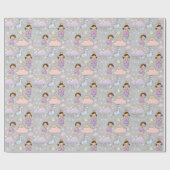 Niedliches kleines Princess Pink Nahtloses Muster Geschenkpapier (Flach)