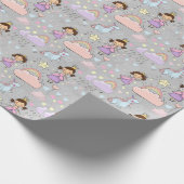 Niedliches kleines Princess Pink Nahtloses Muster Geschenkpapier (Ecke)