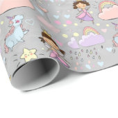 Niedliches kleines Princess Pink Nahtloses Muster Geschenkpapier (Rolleneckpunkt)