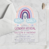 Niedliches kleines Rainbow-Gender-Party Acryleinladungen