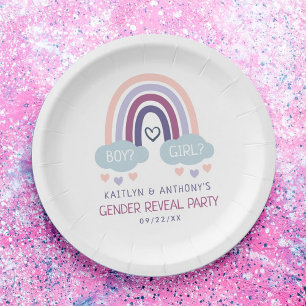 Niedliches kleines Rainbow-Gender-Party Pappteller