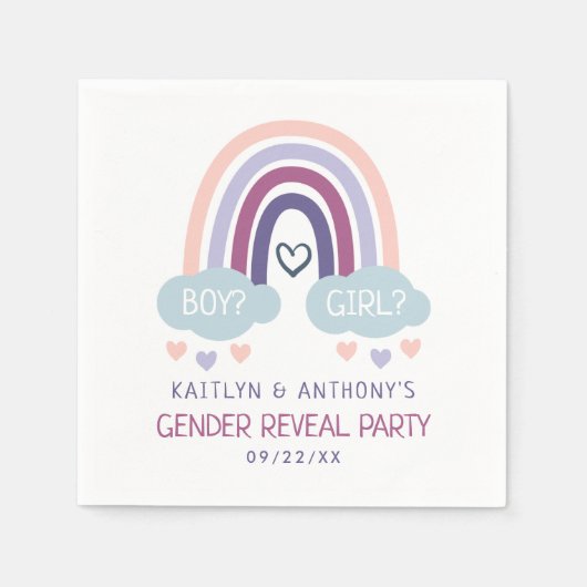 Niedliches kleines Rainbow-Gender-Party Serviette (Vorderseite)