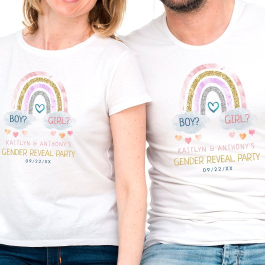 Niedliches kleines Rainbow-Gender-Party T-Shirt