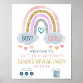 Niedliches kleines Rainbow-Gender-Party Willkommen Poster (Vorne)