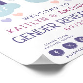 Niedliches kleines Rainbow-Gender-Party Willkommen Poster (Ecke)