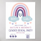 Niedliches kleines Rainbow-Gender-Party Willkommen Poster (Vorne)