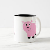 Niedliches kleines rosa Piggy niedliches Schwein Zweifarbige Tasse (VorderseiteRechts)
