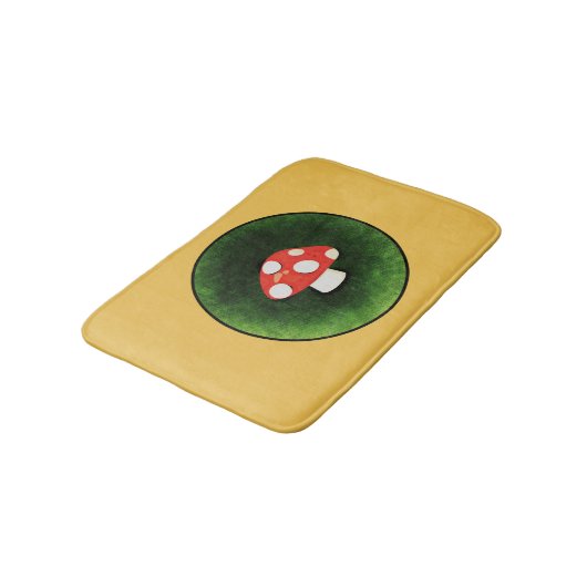 Niedliches kleines Rotes Pilz Badematte (Schrägansicht)