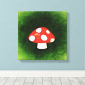 Niedliches kleines Rotes Pilz Leinwanddruck (Insitu (Holzboden))