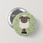 Niedliches kleines Schaf-Muttertier Button (Vorne & Hinten)