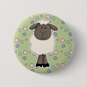 Niedliches kleines Schaf-Muttertier Button