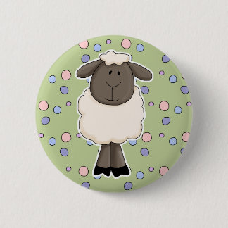 Niedliches kleines Schaf-Muttertier Button