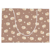 Niedliches kleines Schafmuster auf Braun Große Geschenktüte (Rückseite)