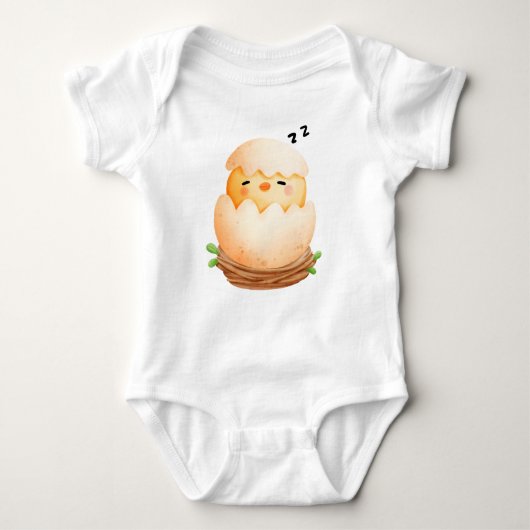 NIEDLICHES KLEINES SCHLAFCHICK IN EINEM EASTER BABY STRAMPLER (Vorderseite)