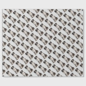 Niedliches kleines Schwarz-weißes Grenz-Tier Geschenkpapier (Flach)