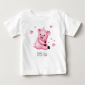 Niedliches kleines Schwein Baby T-shirt (Vorderseite)