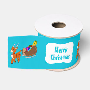 Niedliches kleines Scrucffy Ren-Weihnachtsband Ripsband