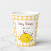 Niedliches Kleines Sonnenlicht Kinder Happy Birthd Pappbecher (Rückseite)