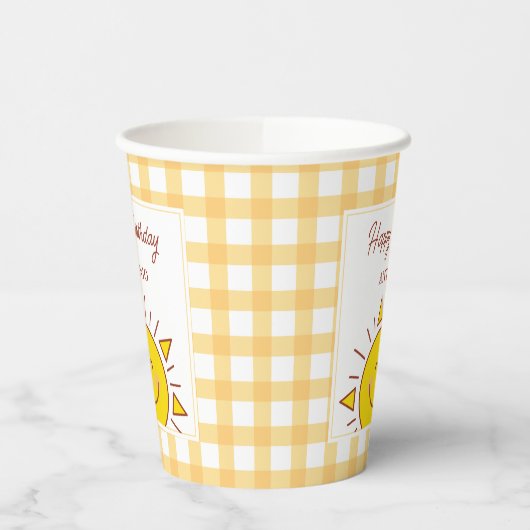 Niedliches Kleines Sonnenlicht Kinder Happy Birthd Pappbecher (Links)