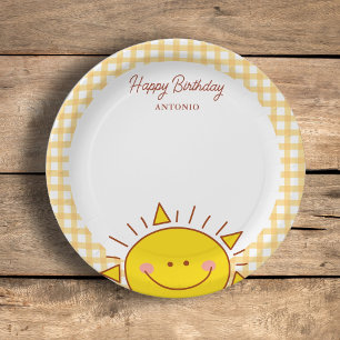 Niedliches Kleines Sonnenlicht Kinder Happy Birthd Pappteller