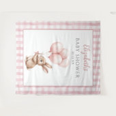 Niedliches kleines, sonniges Pink Baby Dusche Foto Wandteppich (Vorderseite (Horizontal))