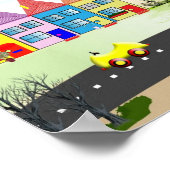 Niedliches kleines städtisches Kinderzimmer Poster (Ecke)