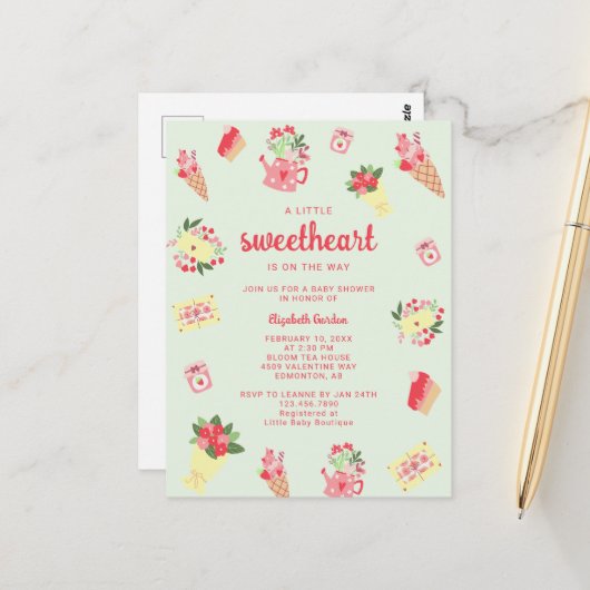 Niedliches kleines Sweetheart auf der Way Baby Dus Postkarte (Vorderseite/Rückseite Beispiel)