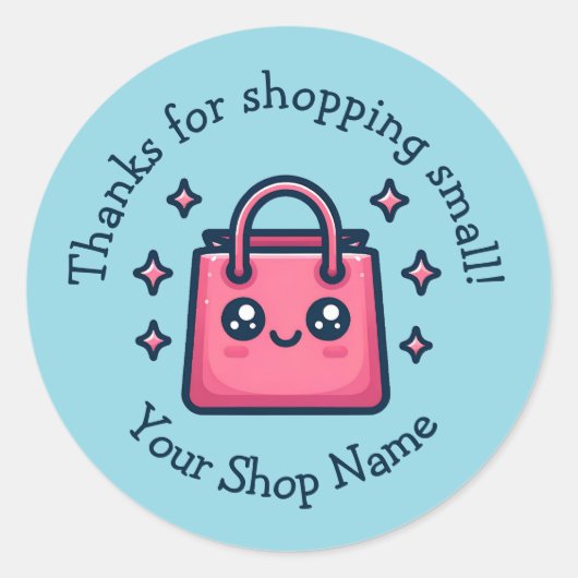 Niedliches kleines Unternehmen dank Shopping Small Runder Aufkleber (Vorderseite)