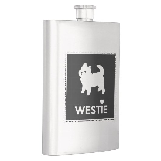 Niedliches kleines Westie - Westhochland-Terrier Flachmann (Rechts)