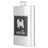 Niedliches kleines Westie - Westhochland-Terrier Flachmann (Links)