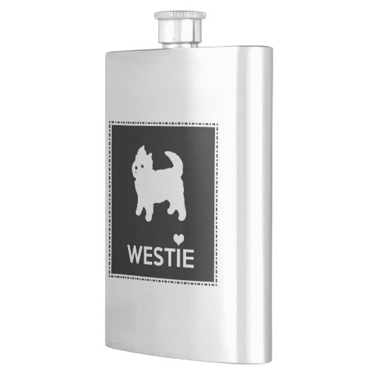 Niedliches kleines Westie - Westhochland-Terrier Flachmann (Links)