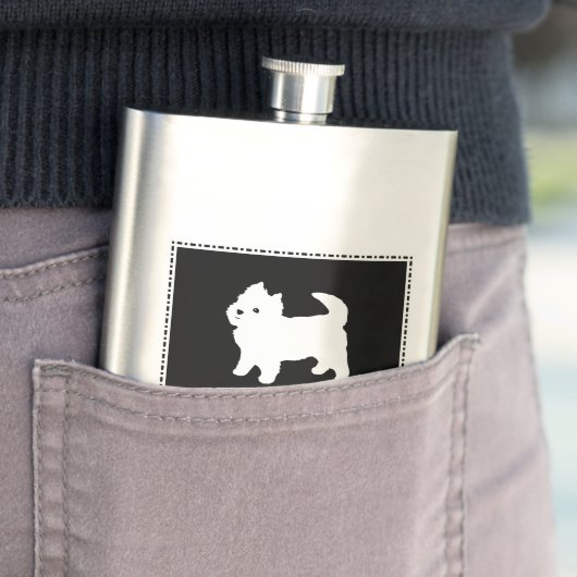 Niedliches kleines Westie - Westhochland-Terrier Flachmann (Beispiel)