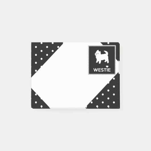 Niedliches kleines Westie - Westhochland-Terrier Post-it Klebezettel (Vorderseite)