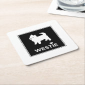 Niedliches kleines Westie - Westhochland-Terrier Rechteckiger Pappuntersetzer (angewinkelt)