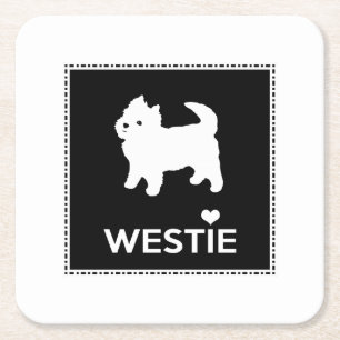 Niedliches kleines Westie - Westhochland-Terrier Rechteckiger Pappuntersetzer