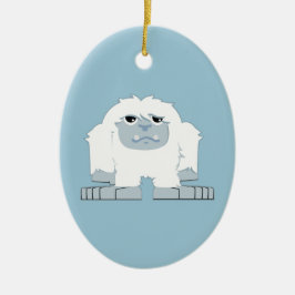 Niedliches kleines Yeti Keramik Ornament