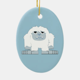 Niedliches kleines Yeti Keramik Ornament