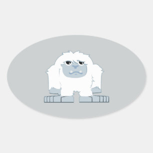 Niedliches kleines Yeti Ovaler Aufkleber