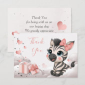 Niedliches kleines Zebra  Dankeskarte (Vorne/Hinten)