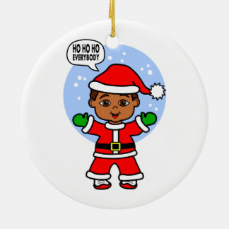 Niedliches Kleinkind-Bild Cartoon-Weihnachtsmanns Keramikornament